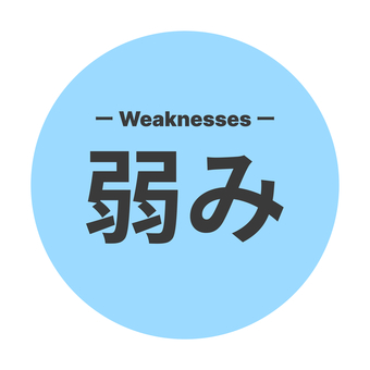 弱み 弱み,デメリット,weaknesses,弱点,ビジネス,改善点,swot,swot分析,自己分析のイラスト素材