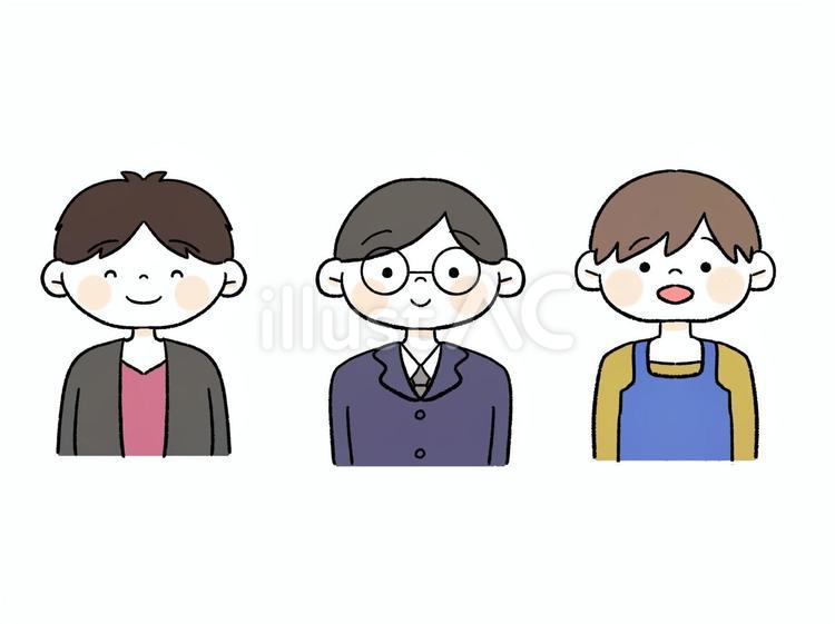笑顔の男性たち 男性,笑顔,アイコンのイラスト素材