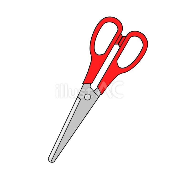 はさみ赤 はさみ,文房具,事務用品のイラスト素材