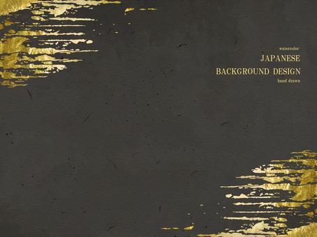 Gold leaf with brush writing Japanese background 214, JPG, PNG and AI Gold leaf with brush writing Japanese background 214, , JPG, PNG and AI