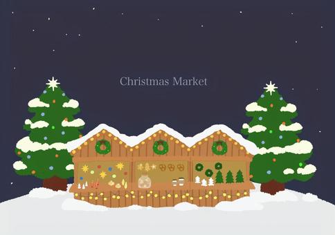 クリスマス クリスマス,クリスマスマーケット,クリスマスツリー,リース,オーナメント,ポストカード,イベント,12月,冬,可愛いのイラスト素材