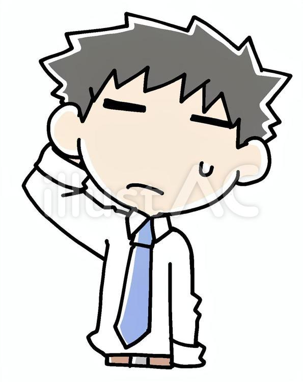 困っている男性社員 困っている,困る,男性のイラスト素材