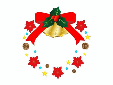 クリスマスリーフ2 クリスマスリーフ2 クリスマスリース,クリスマス,リース,透明感,フレーム,クリスマスボール,冬,枠,ヒイラギ,松ぼっくりのイラスト素材