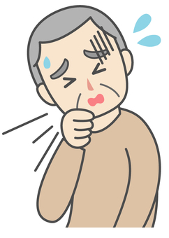 苦しそうに咳き込む高齢男性 苦しそうに咳き込む高齢男性 高齢男性,おじいさん,上半身,咳き込む,むせる,苦しい,辛い,しんどい,誤嚥,肺炎のイラスト素材