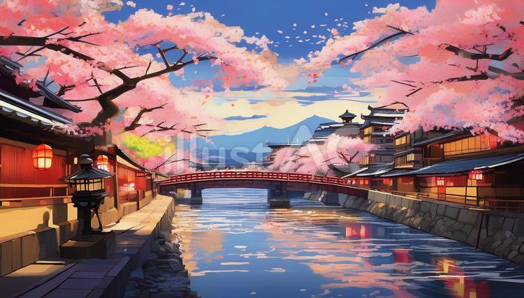 桜の背景 桜,背景,桜吹雪のイラスト素材