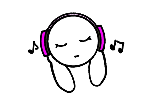 音楽に浸る人 人,子供,学生,大人,音楽,音楽鑑賞,ヘッドフォン,聞く,趣味,リラックスのイラスト素材