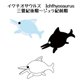Illustration, dinosaur, jurassic, ichthiosaurus, 