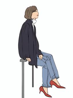 Illustration, female, fashionable, clothing, JPG and PNG