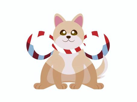 干支　戌のイラスト 干支,戌,いぬ,和,和風,年賀状,正月,新年,冬のイラスト素材