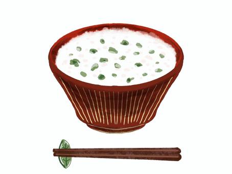 七草粥 七草粥,七種粥,料理,食べ物,人日の節句,手描き,かわいい,やさしいのイラスト素材