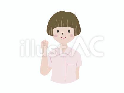 ガッツポーズをするナース1