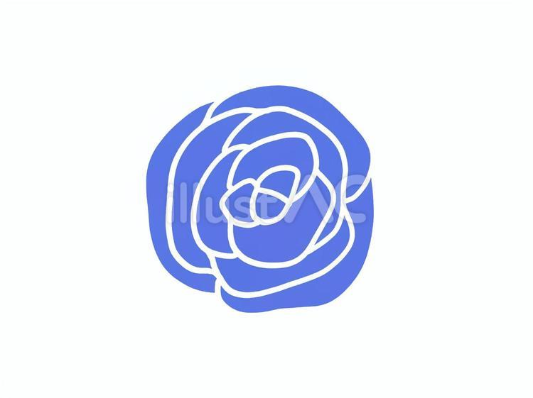 青い薔薇　主線なし　イラスト 青,青い,植物のイラスト素材