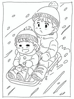 Illustration, snow fun, sori, a slope, 