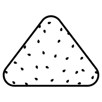 ごましおおにぎり おにぎり,おむすび,お米,にぎりめし,お弁当,三角,アイコン,ごま,黒ごま,米飯のイラスト素材