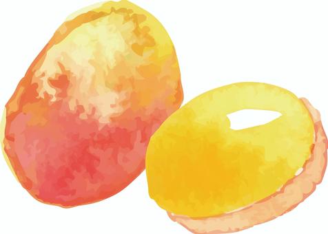 水彩マンゴー マンゴー,かわいい,水彩,手書き,果物,おいしい,水彩画のイラスト素材