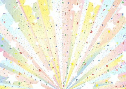 Illustration, star, concentration line, confetti, 