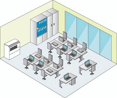 オフィス立体図 オフィス,プリンター,会社,職場,仕事,ビジネス,立体図,オフィス内,室内,コンピューターのイラスト素材