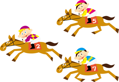 2026年　午　競馬　子ども　年賀状  競馬,子ども,2026年,うま年,年賀状,元旦,楽しい,嬉しい,可愛い,ご挨拶のイラスト素材