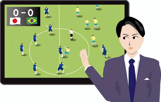 スポーツニュース スポーツニュース,解説,実況,サッカー,中継,代表,国際,選手,試合,男性のイラスト素材