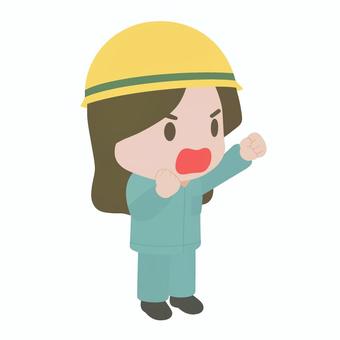 抗議する作業員 作業員,抗議,主張,意見,怒り,労働,職場,対立,不満,行動のイラスト素材