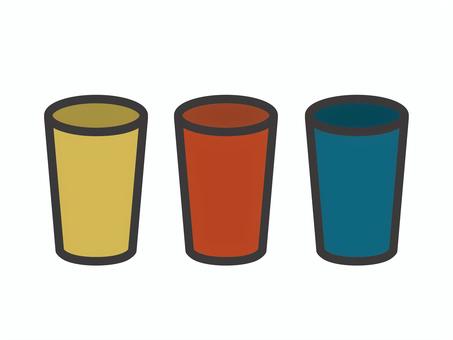 シンプルなコップ３色セット01
