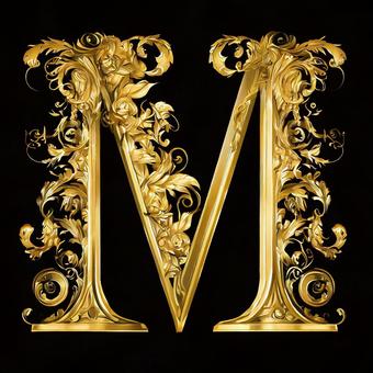 M Gold, m, alphabet, text, JPG