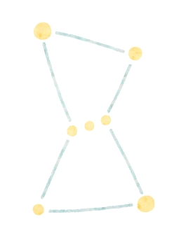 オリオン座 オリオン座,星座,星,天体観測,三つ星,光る,輝く,冬,水彩,手描きのイラスト素材