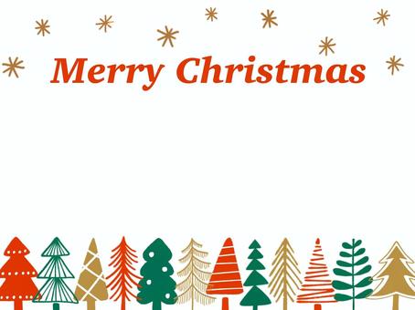 北欧風クリスマスカード 冬,クリスマス,ツリー,木,森,樹木,植物,自然,雪,雪景色のイラスト素材