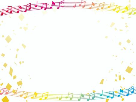 音楽フレーム 音符,音楽,紙吹雪,パーティー,お祝い,背景,カラフル,漫画,キラキラ,紙のイラスト素材