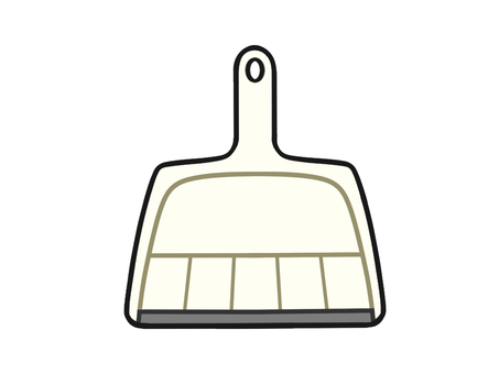白色のちりとりのイラスト 生活,掃除,道具,ちりとり,正面のイラスト素材