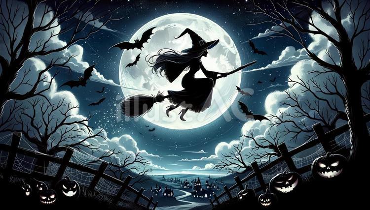 国内外の人気 6-80「月夜の星空のもとで(ハロウィン