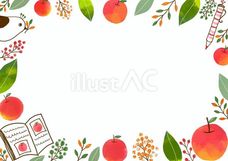 りんごな日記 りんご,日記,葉っぱのイラスト素材