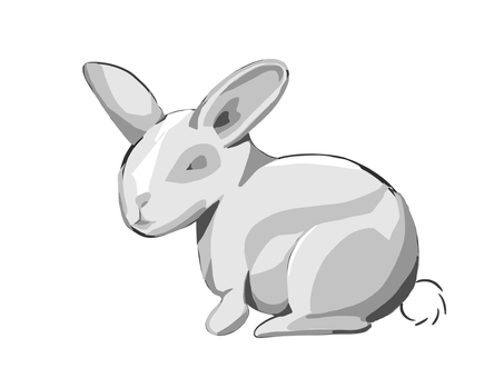 うさぎ うさぎ,動物,シルエット,ミニマル,グラフィック,モノトーン,スタイリッシュ,アートワーク,シンプルデザイン,抽象画のイラスト素材