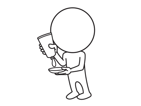 チューブから出す 棒人間,チューブ,線画,シンプル,ゆるいのイラスト素材