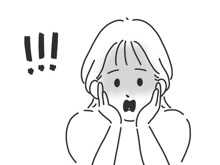 青ざめる女性 女性,青ざめる,シンプル,広告,挿絵,手描き,フリー素材,イラスト,アイコン,驚くのイラスト素材