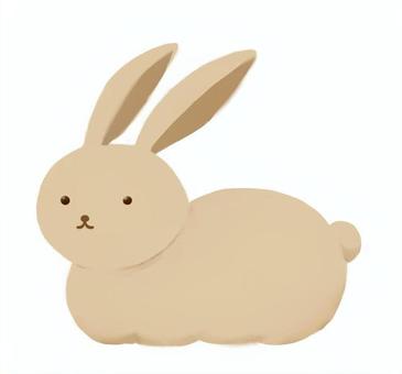 茶うさぎ うさぎ,生き物,動物,かわいい,茶色,耳,丸い尻尾のイラスト素材