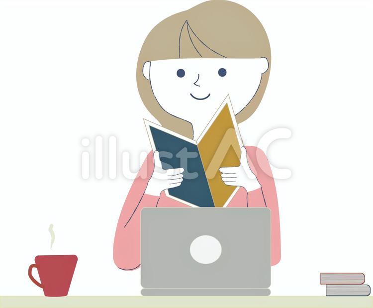 女性が初心者マークを持っている素材 女性,主婦,チャレンジのイラスト素材