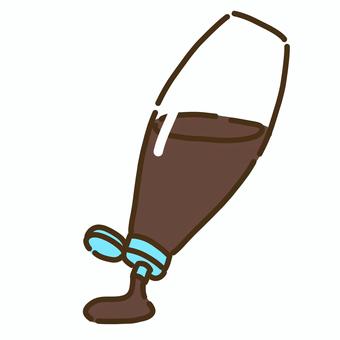 水色の蓋と中身を出しているソース５ ソース,調味料,焦げ茶,食べ物,茶,水色,半分のイラスト素材
