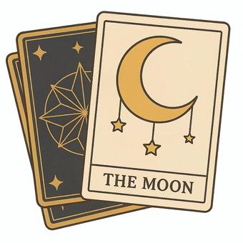 タロットカード「月」シンプルイラスト