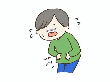 Illustration, stomach ache, painful, diarrhea, 