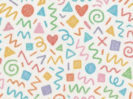 144.背景 クレヨン,クレヨン風,手描き,手書き,落書き,ランダム柄,パターン,カラフル,子供向け,幼児のイラスト素材