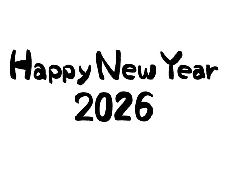 HappyNewYear 2026① ハッピーニューイヤー,2026,年賀状,happynewyear,年賀,正月,2026年,アルファベット,新年,新春のイラスト素材