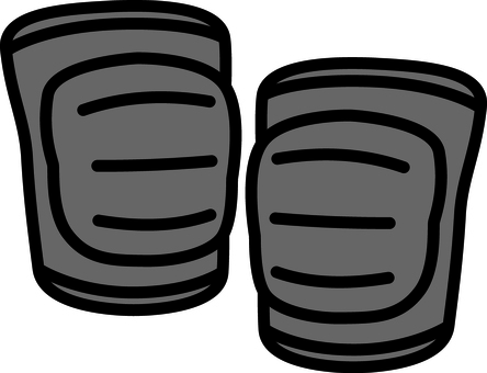 グレーの関節サポーターです。 関節,サポーター,シンプル,肘,膝,スポーツ,運動,バレーボール,保護具,動作補助のイラスト素材