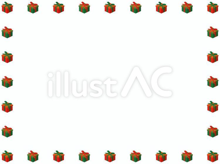 クリスマスプレゼントフレーム(交互) プレゼント,リボン,箱のイラスト素材