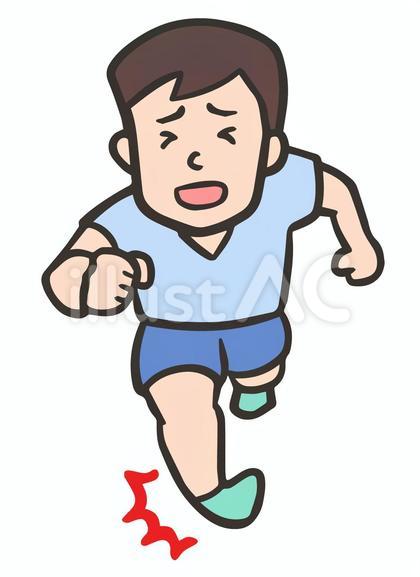 走って足関節を捻挫した男性