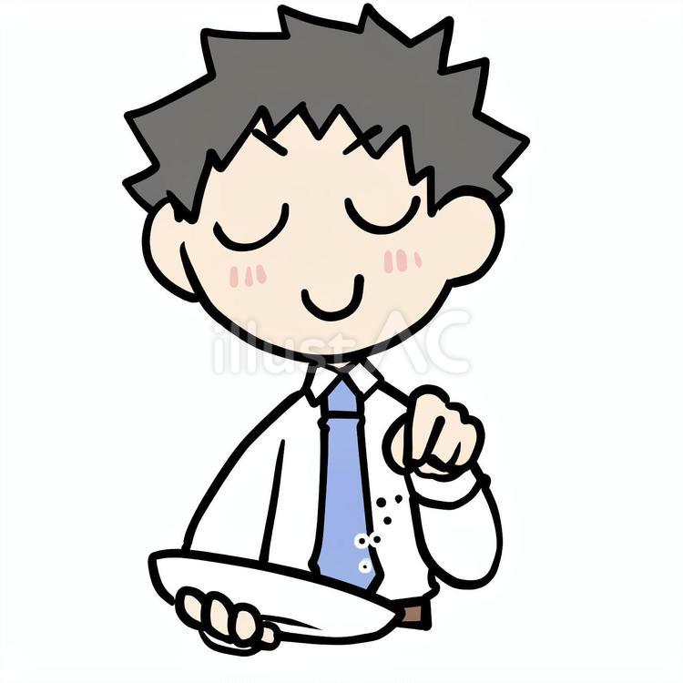 塩を振る男性 塩,振る,満足のイラスト素材