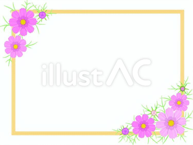 コスモスのフレーム コスモス,秋,花のイラスト素材