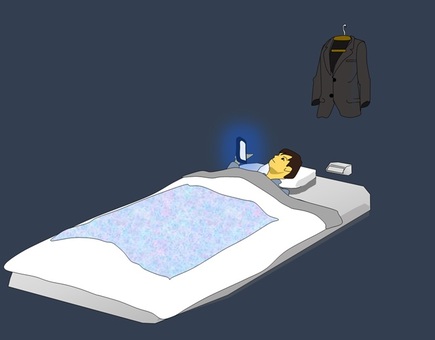 Tomorrow, I'm going to work late at night, male, smartphone, bed, JPG and PNG