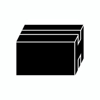ガムテープで封をした段ボール箱 段ボール,箱,梱包,シルエット,シンプル,挿絵,黒,アイコン,ガムテープ,引っ越しのイラスト素材