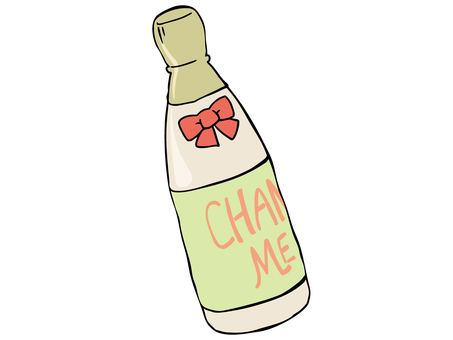 シャンメリー シャンメリー,瓶,飲み物,炭酸,主線あり,イラスト素材,広告,チラシ,cm,白背景のイラスト素材